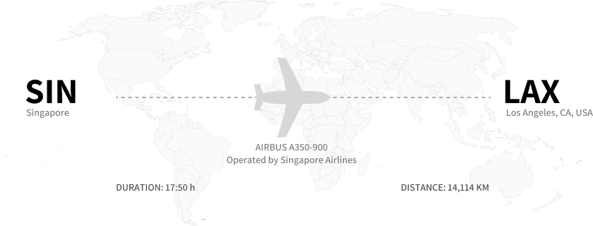 Longest Nonstop Commercial Flights - SIN to LAX